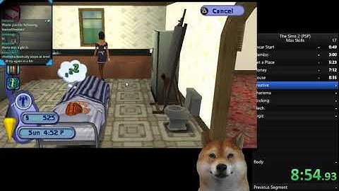 The Sims 2 PSP Max Skills Speedrun tomgee