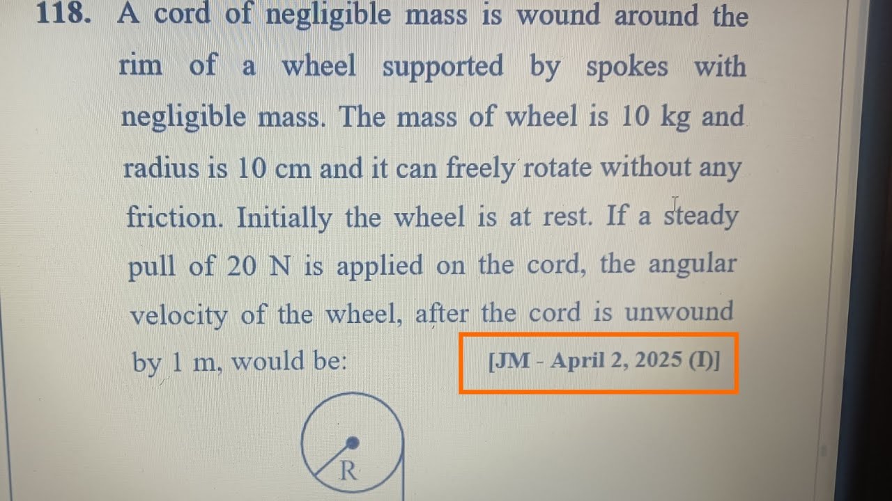 Solution of JEE mains 2025 Rotation question ❓