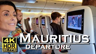 Mauritius  departure  turbulence , Boeing 777 200ER Austrian Airlines  in 4K 60fps HDR (UHD)