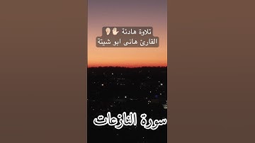 تلاوة هادئة القارئ هانى ابو شيتة سورة النازعات