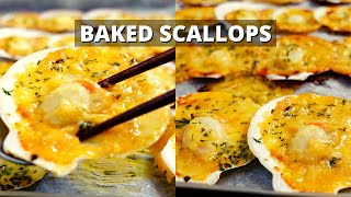 VERY CREAMY AND CHEESY BAKED SCALLOPS | MIXED EATS WORLD