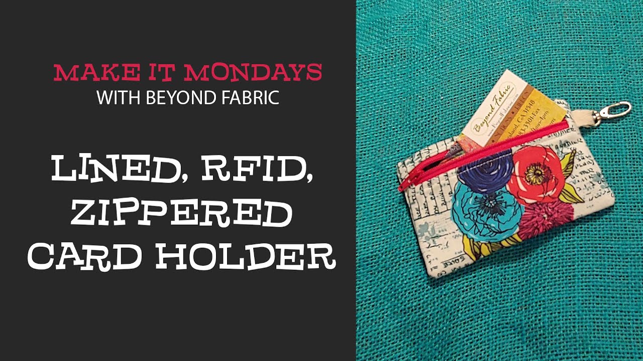 Lined Zippered Card Holder with RFID