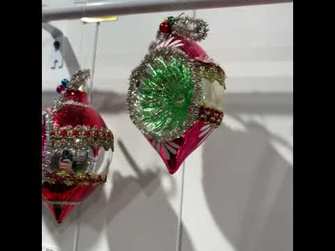 Raz 5.25" Vintage Tinsel Glass Christmas Ornament 4220032