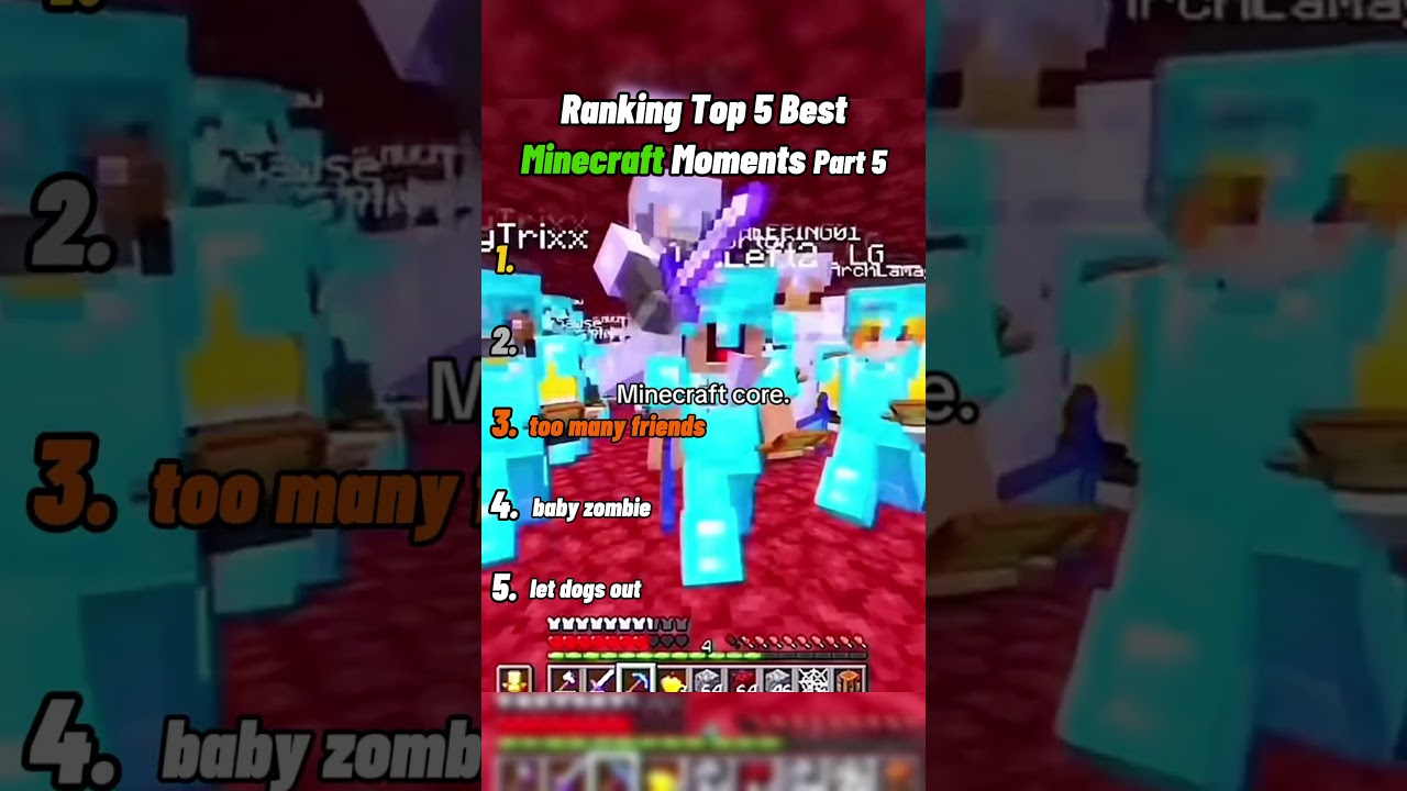 Ranking Top 5 Best Minecraft Moments Part 5. 