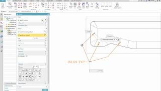 Inserting a Note, associatively linked to feature parameters, with multiple leaders and jogs in NX