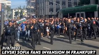 : LEVSKI SOFIA FANS INVANSION IN FRANKFURT || Eintracht Frankfurt vs Levski Sofia 31/8/2023