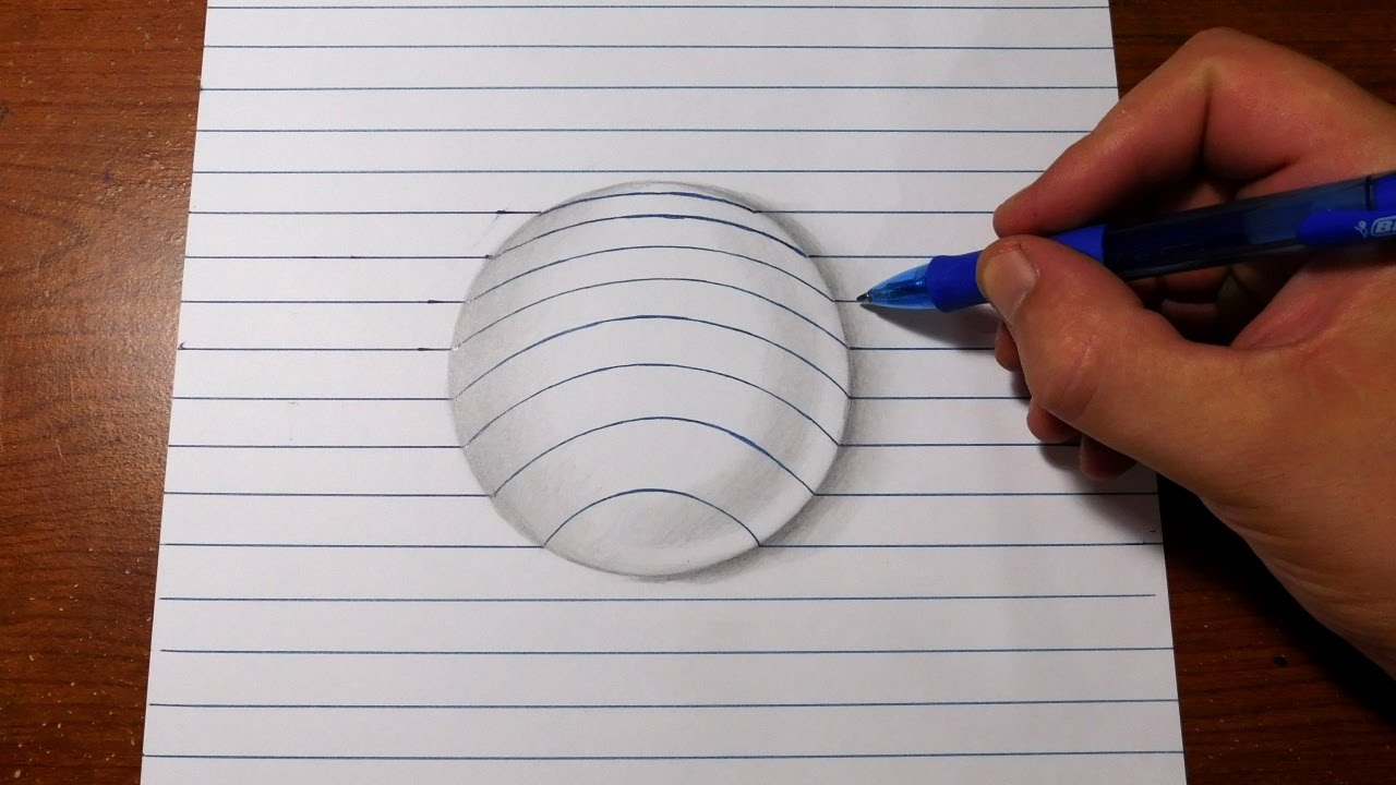 Easy How To Draw A 3d Ball Using Lines Kids Activities Blog