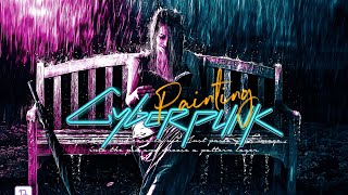 'CYBERPUNK PAINTING' How Photoshop Actions can save you time and are super easy to use!