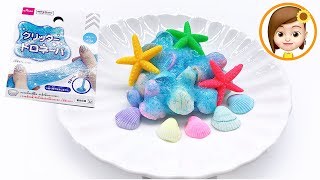 【ASMR】グリッタードロネーバで貝殻スライムを作ったよ　Mixing Colorful Shell into DAISO New Slime