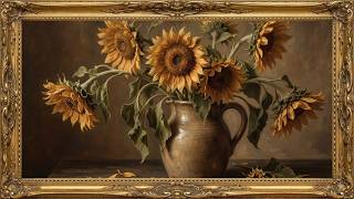 Sunflower Vase Still Life | Fall Frame TV Art | 2 Hours 4K