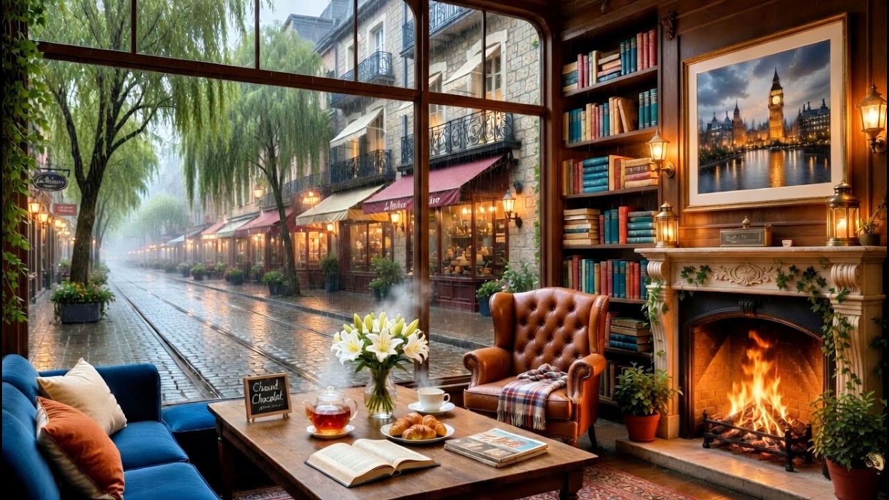 Cozy Rain Café ☕🌧️ Relaxing Rain Sounds for Sleep, Study & Relax | 24/7 LIVE