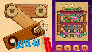 🏅 WOOD SCREW PUZZLE 🤪 Level 40 🧩 Gameplay Walkthrough