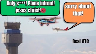 Cirrus Vs Cessna near MID AIR COLLISION ( less than 100 feet!) #atc
