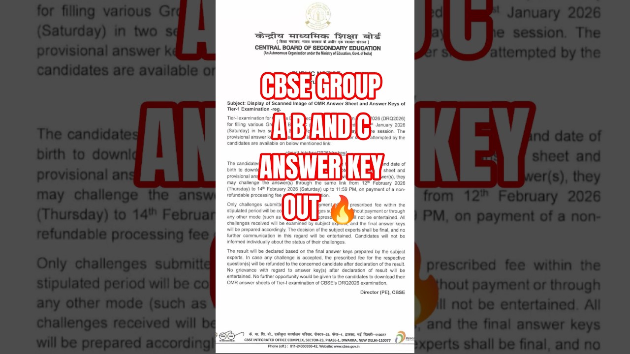 CBSE SUPERINTENDENT AND ASSISTANT SECRETARY ANSWER KEY OUT