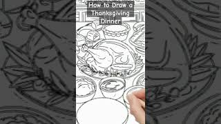 How to Draw a Thanksgiving Dinner Step by Step | Easy Drawing Tutorial #ThanksgivingArt #DrawingTips Thanksgiving Dinner Drawing Artforall