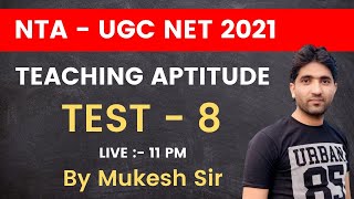 1100 Pm  Ugc Net 2021  Teaching Aptitude By Mukesh Sir   Test8