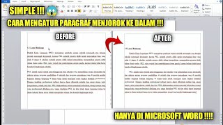 TUTORIAL CARA MUDAH MENGATUR PARAGRAF MENJOROK KE DALAM DI MICROSOFT WORD!!!