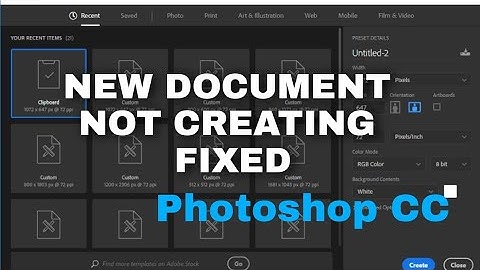 Photoshop Not Creating New File