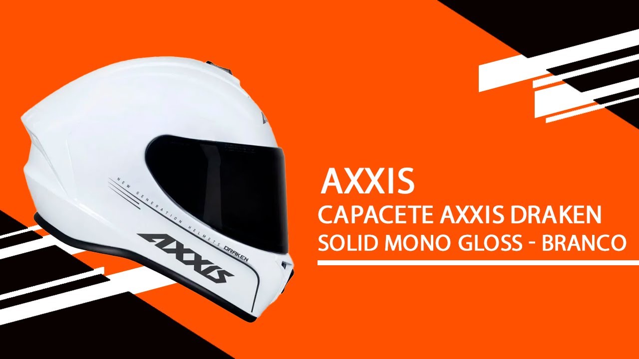 Capacete Axxis Draken Solid Mono Gloss - Branco |Movento|