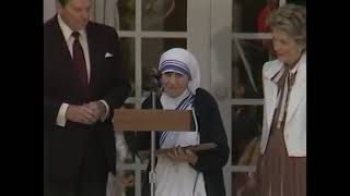 President Reagan Presenting the Presidential Medal of Freedom to Mother Teresa on June 20, 1985
