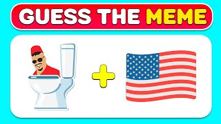 Guess The Meme By Emoji | Skibidi Toilet, Wednesday, Skibidi Dom Dom Yes Yes, One Two Buckle My Shoe