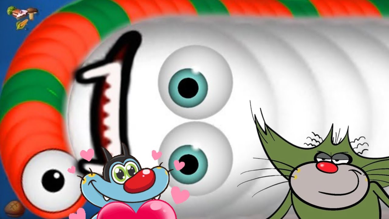 WORM ZONE IO GAME PLAY WITH OGGY AND JACK | snake gaming top one lavel 