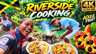 Cooking Ackee dish at River and chatting with Friends