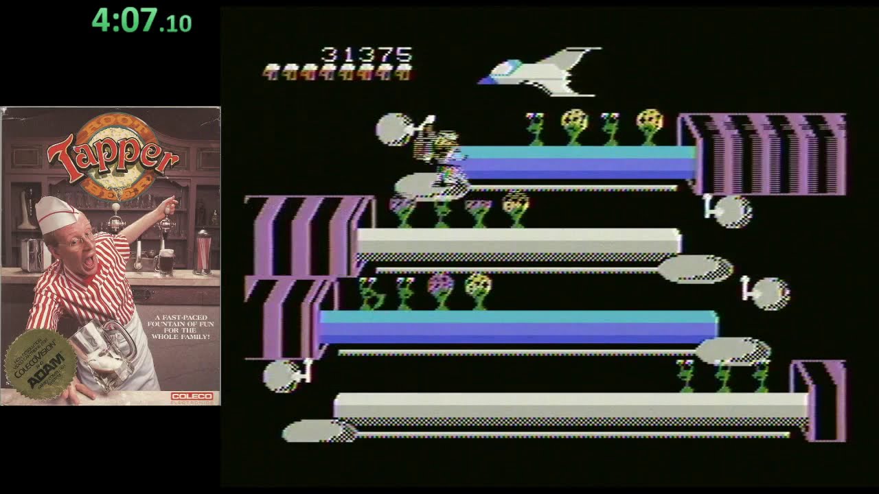 Tapper ( Colecovision )1st Lap, Speedrun by Rickyboy_EA96 in 4min37 ...