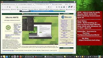 2018 - Intro & How to verify Ubuntu MATE 18.04 LTS ISO - MATE Desktop Environment- April 29