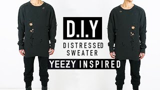 DIY - shredded sweater - DIY FASHION TUTORIAL VIDEO 