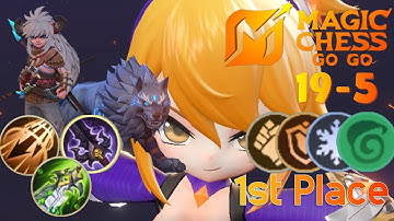 19-5 Magic Chess Go Go Commander Fanny 1st Place 4 Synergies Unkillable Titan Popol and Kupa