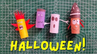 DIY Paper Roll Cute Halloween || Easy &amp; Fun Kids Craft Activity || Galaxy Kidss 