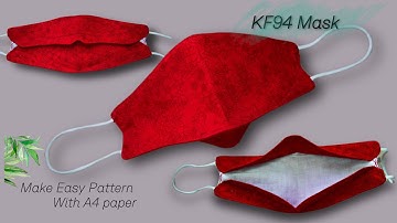 diy mask|KF94 mask making ideas ✅|New style with A4 paper pattern|sewing tutorial|Maejam