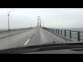 Driving Across Lake Michigan on the Mackinac Bridge December, 2015