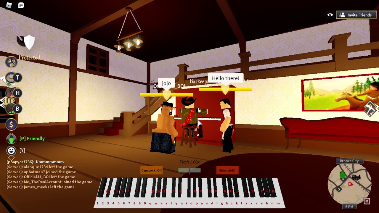 Giorno S Theme On Piano In Roblox Wild West Youtube - wild west roblox sheet music