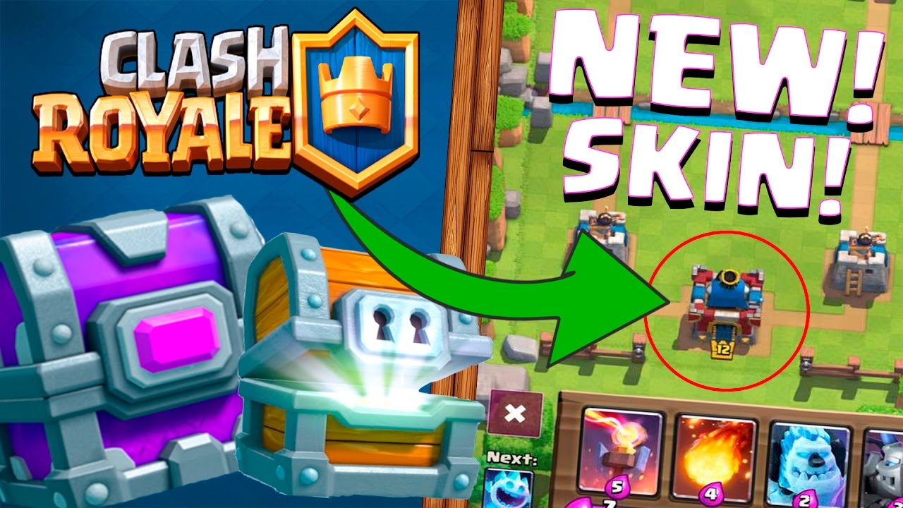 HOW TO UNLOCK NEW RED KING TOWER SKIN :: Clash Royale :: EPIC CHEST AND  GIANT CHEST OPENING! - 