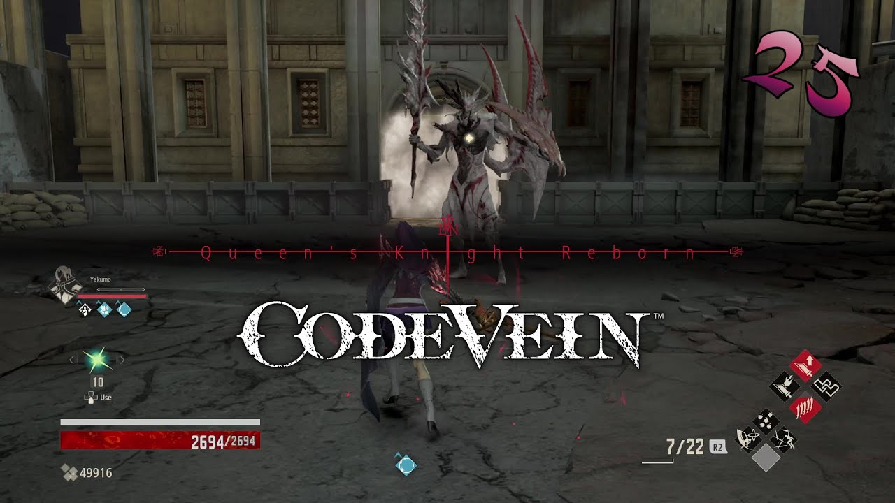 Queen's Knight Reborn Boss Fight Provisional Government Outskirts Code Vein 🈹 25 YouTube