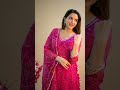 Pink Bandhani Anarkali Side Dori Suit Set