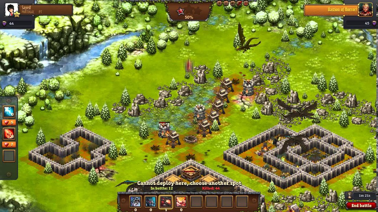 Throne Rush Bastion of horror 100%  video#4  Level 50 - 60
