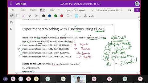 28.  DBMS Lab.  Working with Functions using PL SQL