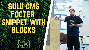 Footer snippet with blocks in a Sulu CMS live coding with git diff