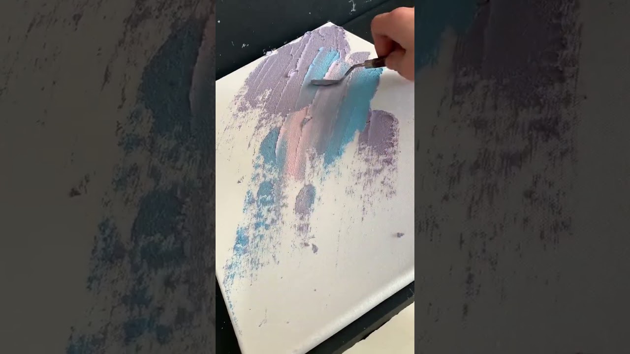 Abstract Purple and Green Textured Wall Art 