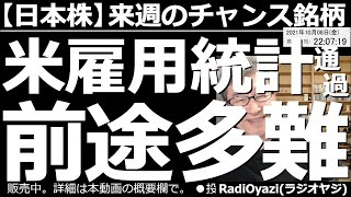 【日本株－来週のチャンス銘柄】注目のアメリカ雇用統計が出た。非農業部門の雇用者数が予想を大きく下回り、相場への影響はネガティブ。加えて、日経平均のチャートは上値が重くなりやすい形だ。相場は前途多難か。