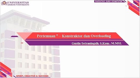 PBO Pertemuan 7 Konstruktor dan Overloading pada Java