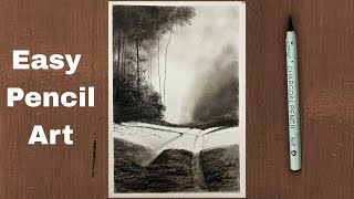 Mystical Forest Path Drawing | Charcoal Landscape Art Tutorial