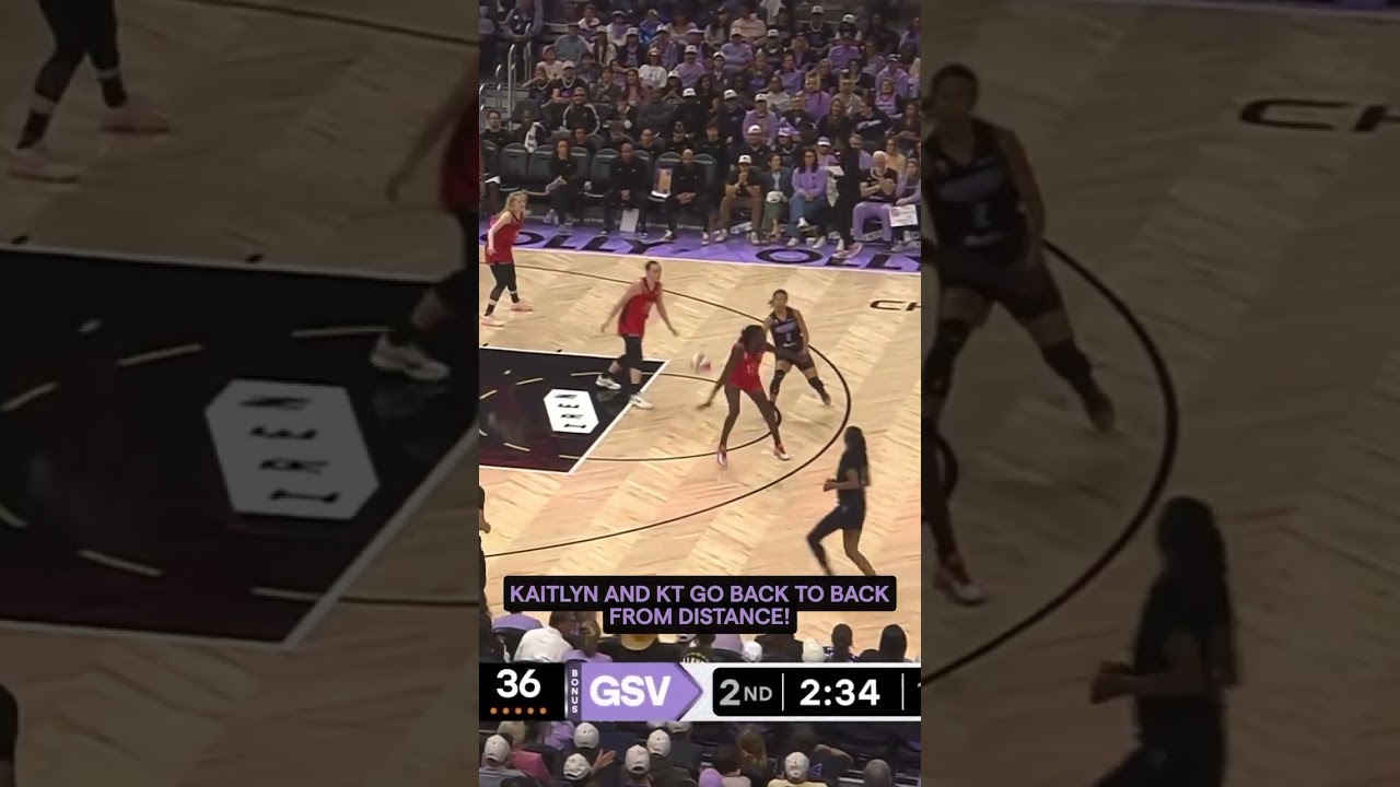 Kaitlyn🤝 KT🤝 daggers from distance👀🔥 #goldenstatevalkyries #wnba #shorts