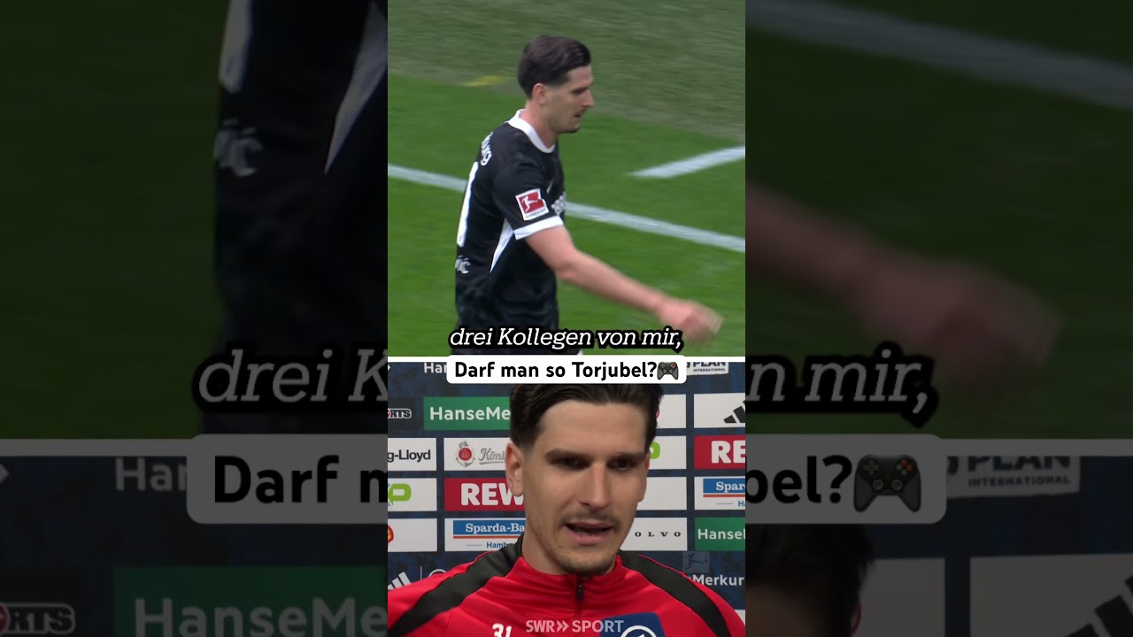 Insider-Jubel bei Freiburgs Matanovic.  Am Ende verliert der SCF mit einem 2:3 beim HSV.