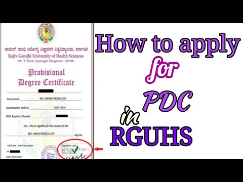 How to apply for PDC (Provisional degree certificate) on Rguhs website