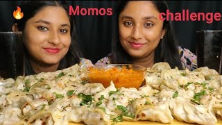 Unlimited Spicy 🔥 Chicken Momos 🥟Challenge in just 10 minutes|Dumplings challenge😋|Funny Punishment😂