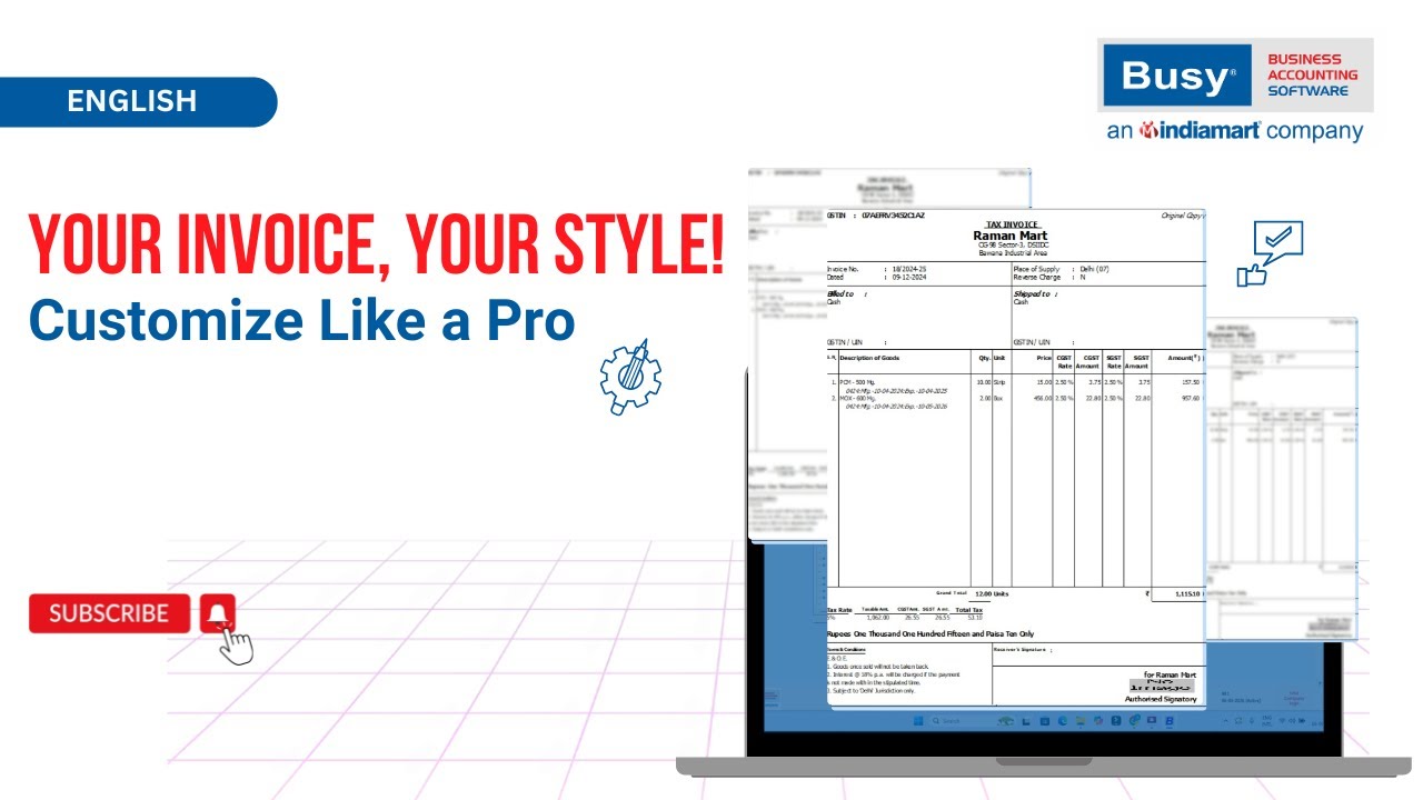 Your Invoice, Your Style! 💼 Customize Like a Pro (English) | BUSY - YouTube